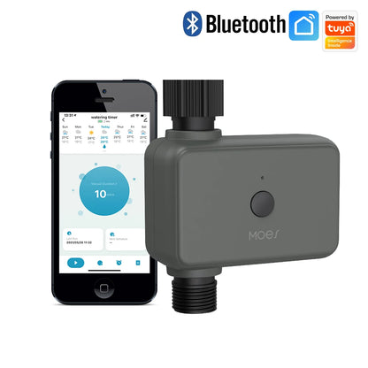 MOES Smart Tuya Bluetooth Garden Water Timer – Programmable Automatic Irrigation with Rain Delay, Hub Required