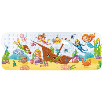 Large Cartoon PVC Bath Mat – Anti-Slip Shower & Bathtub Mat with Suction Cups, Soft Massage Pad for Kids & Elderly