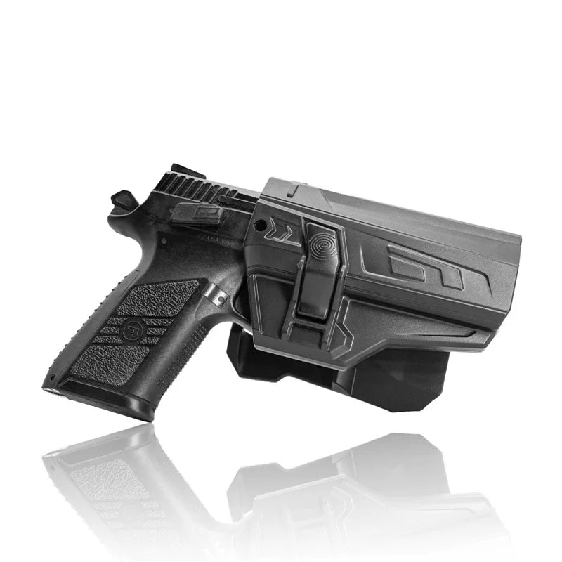 Tactical CZ P07 P09 Drop Leg Holster - Thigh Pistol Gun Holder with Belt Loop Auto-Lock Plastic Steel Case