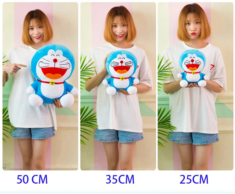Anime Doraemon Kawaii Plush Toy – Soft Stuffed Animal Doll, Birthday Gift for Kids & Girlfriend