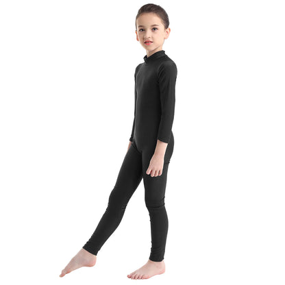 Kids Girls Full Body Gymnastics Bodysuit, Ballet Dance Jersey Leotard, Jumpsuit Sports Unitard, Children Dancewear and Sportswear