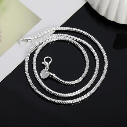 925 Sterling Silver Snake Chain Necklace — 1MM/2MM/3MM, 40–75cm for Men & Women, Fashion Jewelry Pendant, Free Shipping