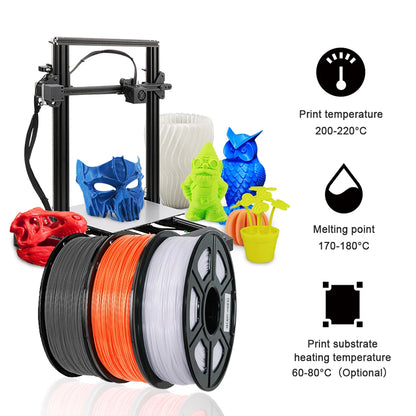 SUNLU PLA/PETG/PLA+ 3D Printer Filament Bundle – 10 Rolls 1KG Each, 1.75mm Neatly Wound Filament for 3D Printing (EU/US)
