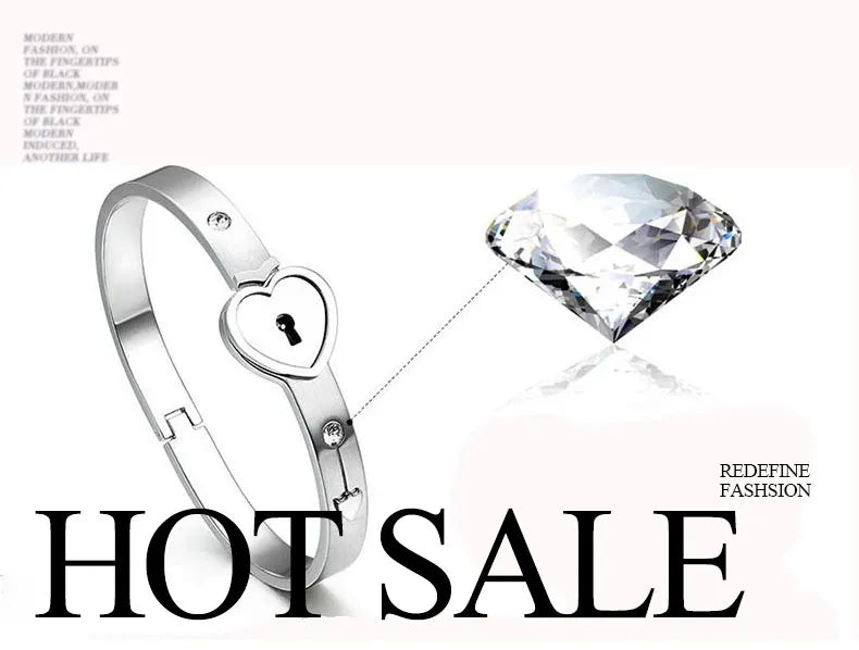 Couple Jewelry Set – Stainless Steel Love Heart Lock Bracelets & Key Pendant Necklace for Men & Women Gift