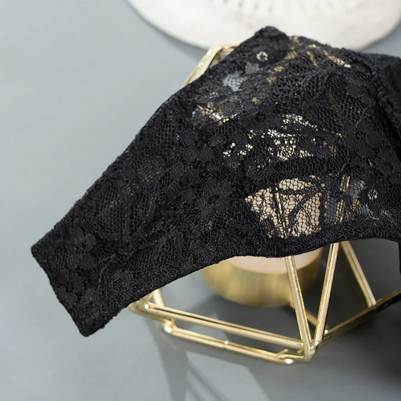 3PCS Lace Floral Women’s Panties - Low Waist Breathable Briefs & Thong, Sexy G-String Transparent Underwear (M-2XL)