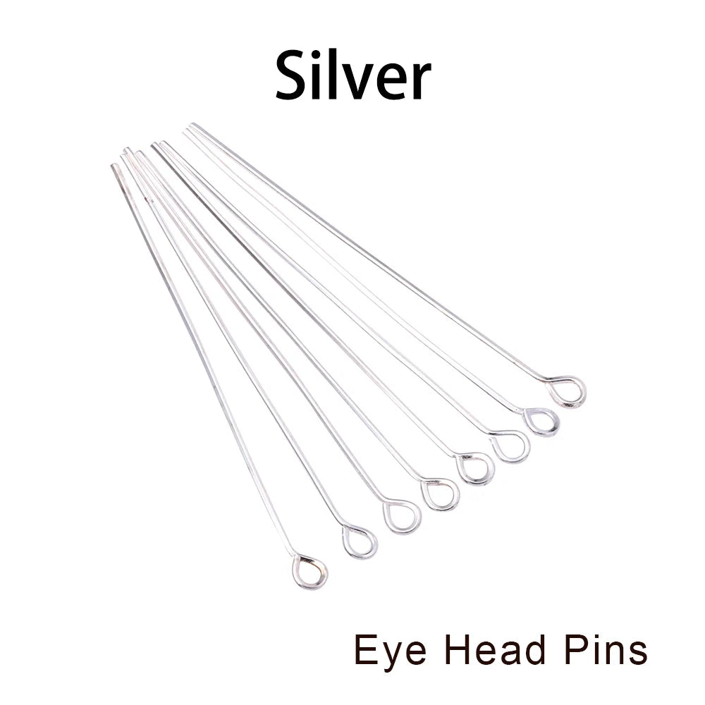 Jewelry Eye Pins & Ball Head Pins - 100/200pcs DIY Findings for Earrings Bracelets Pendants 16-60mm Craft Making Supplies