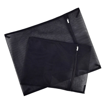 Black Nylon Mesh Laundry Bag – Zippered Washing Bag for Clothes, Bras & Delicates, Washing Machine Safe