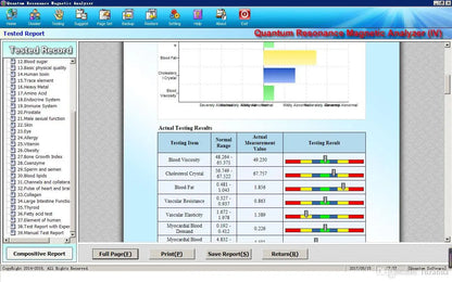 62-Report Quantum Magnetic Resonance Analyzer - Touchscreen Full-Body Analysis Machine with FIR Technology