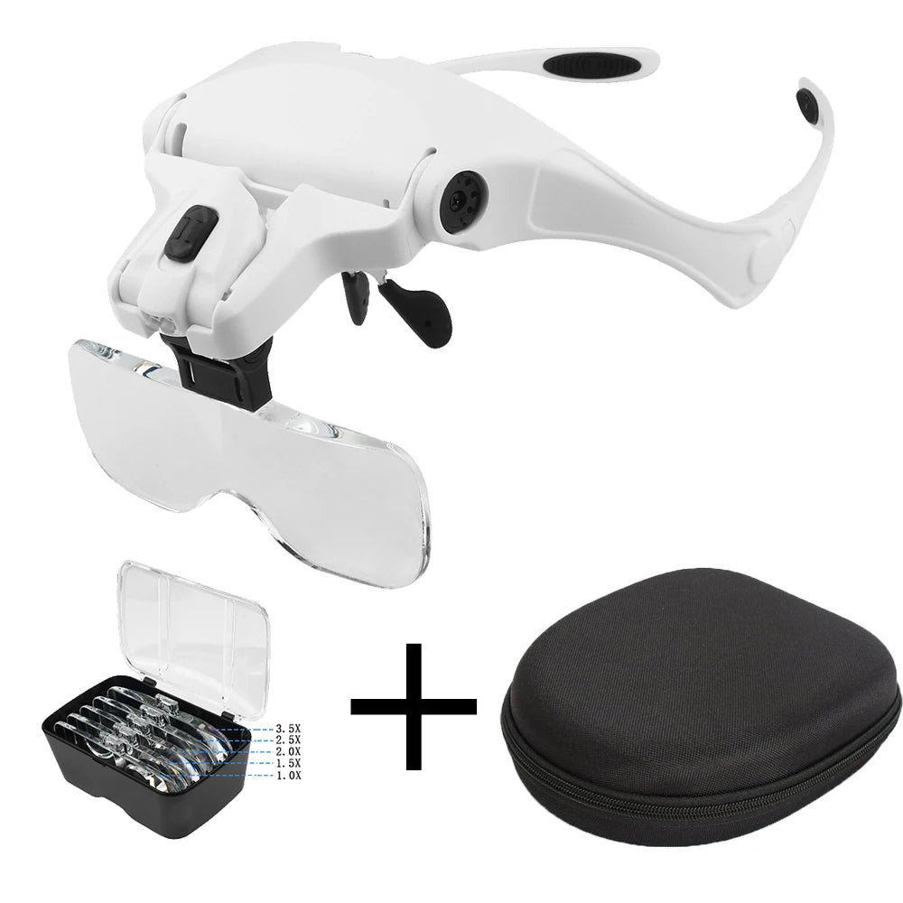 Adjustable Illuminated Magnifying Glass – 1.0X–3.5X Loupe with 2 Lights for Reading & Detail Work