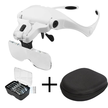 Adjustable Illuminated Magnifying Glass – 1.0X–3.5X Loupe with 2 Lights for Reading & Detail Work