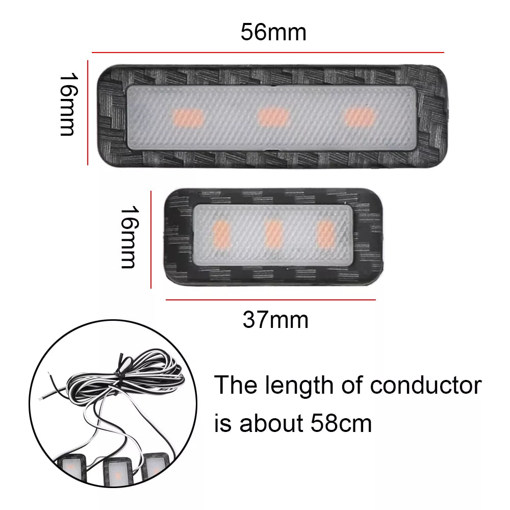 4Pcs Car Styling LED Interior Door Handle Lighting | Universal Auto Atmosphere Lamp | Armrest Inner Bowl Decorative Lights