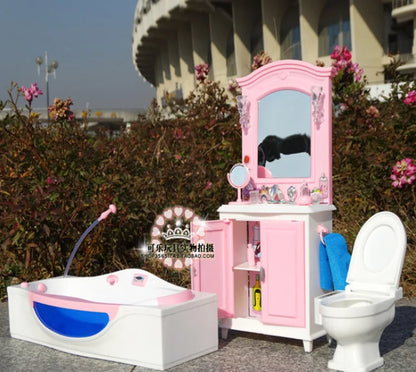 Barbie Doll Furniture Set – Miniature Playhouse Accessories for Fashion Dolls
