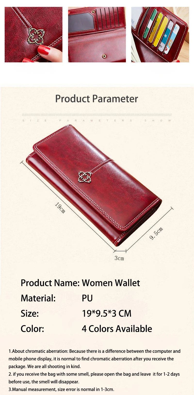Women’s Leather Long Wallet – Luxury Fashion Purses & Card Holder, Money Bag Handbag for 2022