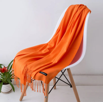 Desgine Solid Cashmere Scarf – Warm Autumn Winter Shawl Wrap with Tassels, Unisex Pashmina for Women and Men 2024