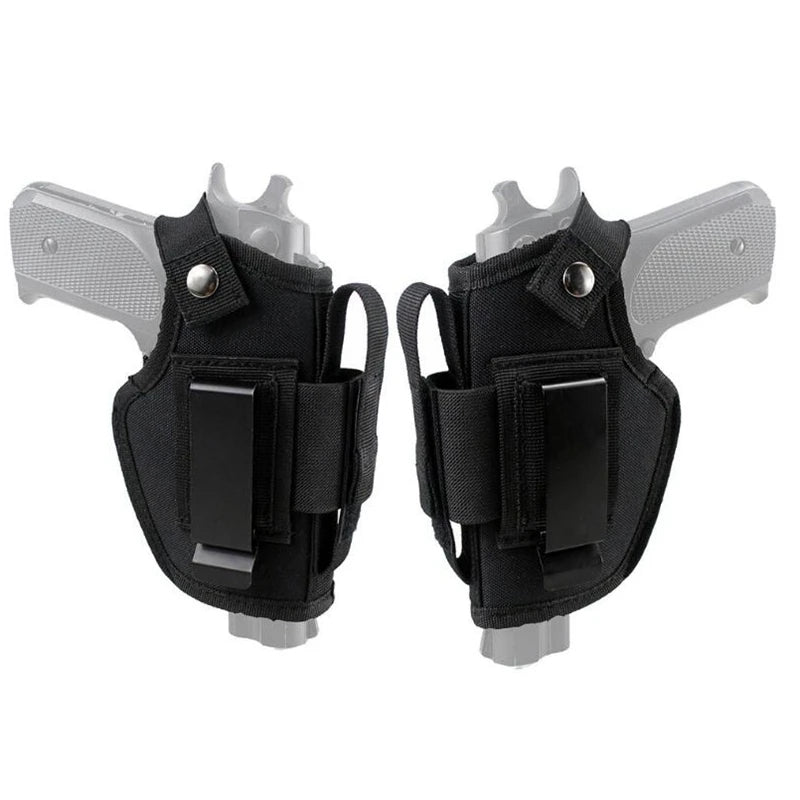 Tactical Universal Gun Holster - Left/Right Hand Waist Concealed Carry for Glock 17/19, Beretta M9, 1911, P226, 9mm Mag Pouch