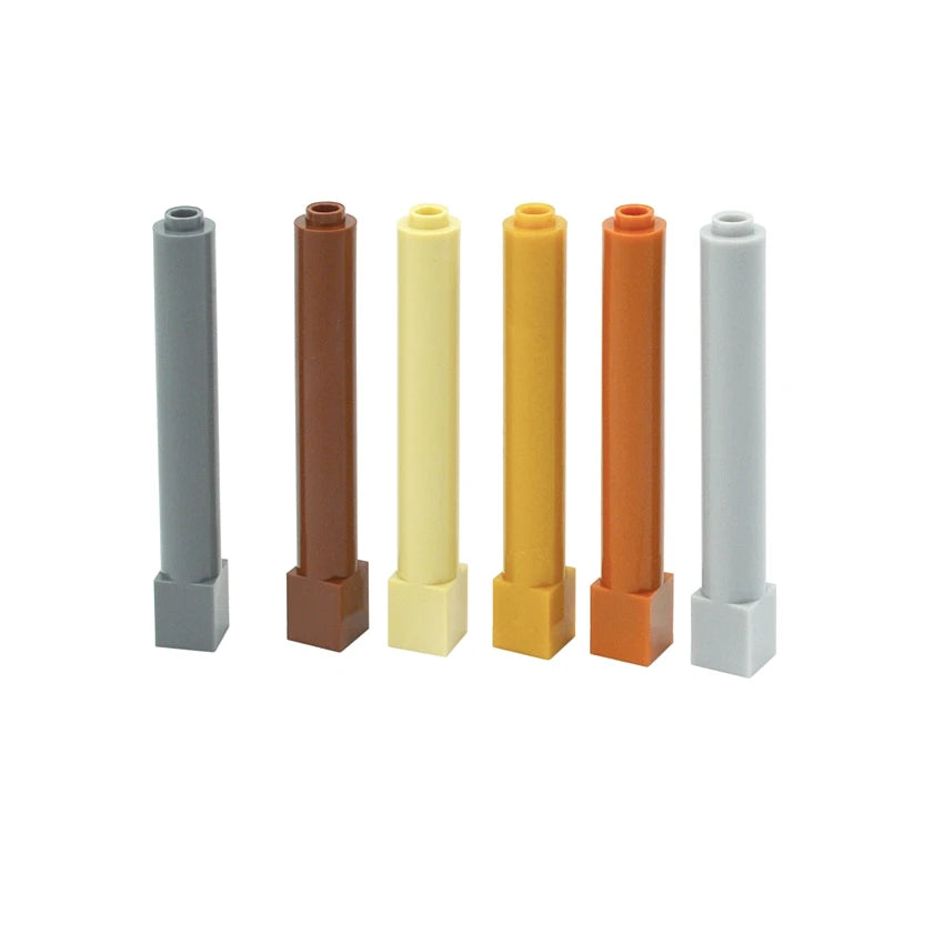 1x1x6 Pillar Building Blocks - DIY Creative Assembly Bricks Compatible with Classic Building Toys, Bulk Educational Model Pieces