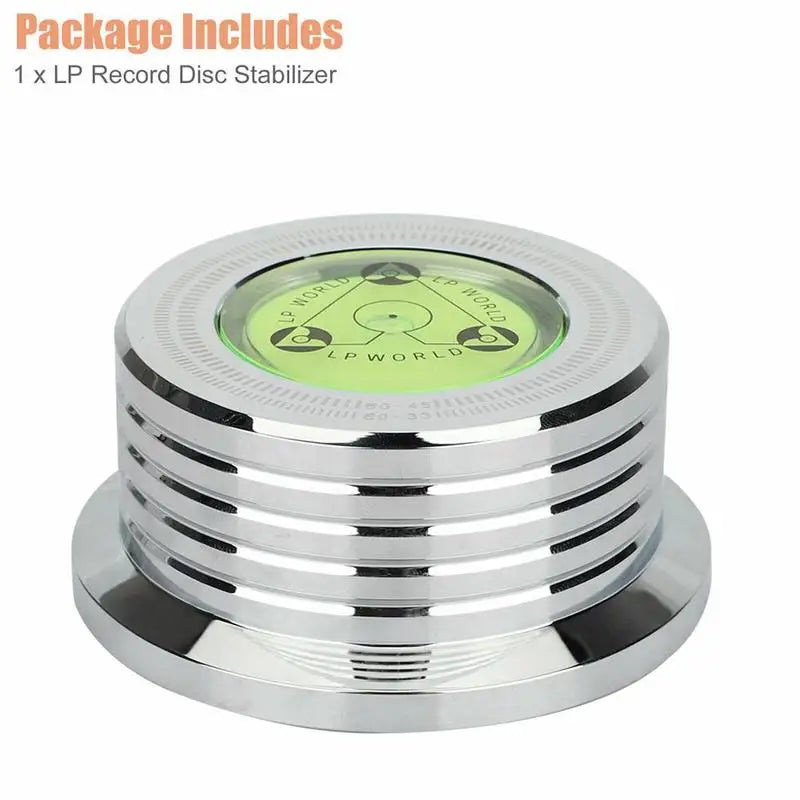 60Hz LP Record Stabilizer — Universal Aluminum Turntable Clamp with Level Alloy Weight