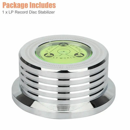 60Hz LP Record Stabilizer — Universal Aluminum Turntable Clamp with Level Alloy Weight
