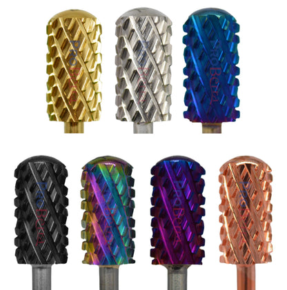 RolinStar 6.6 Large Barrel 4XC Nail Drill Bits – 7 Colors Gold, Silver, Dark Purple, Blue, Rainbow, Rose Gold Milling Tool