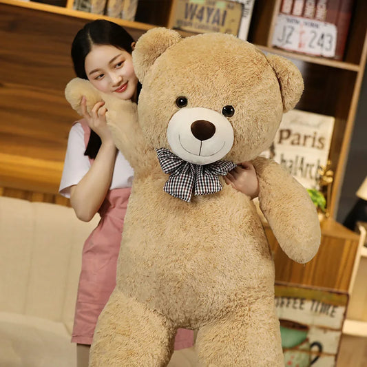 Giant 105cm Soft Teddy Bear Plush Toy - White, Pink, Brown Hugging Pillow Animal Cushion for Children’s Birthday Gift