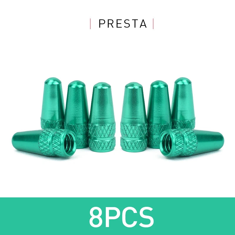 4/8PCS Aluminum Alloy Bicycle Tire Valve Caps – Dustproof Presta Valve Protectors for MTB & Road Bikes
