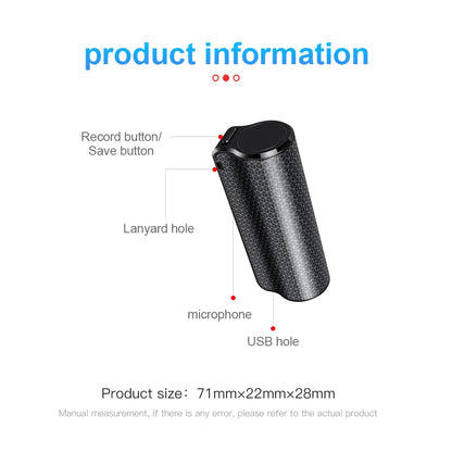 40Days Mini Digital Voice Recorder Pen – 8/16/32GB Audio MP3 Player with Magnetic Activation