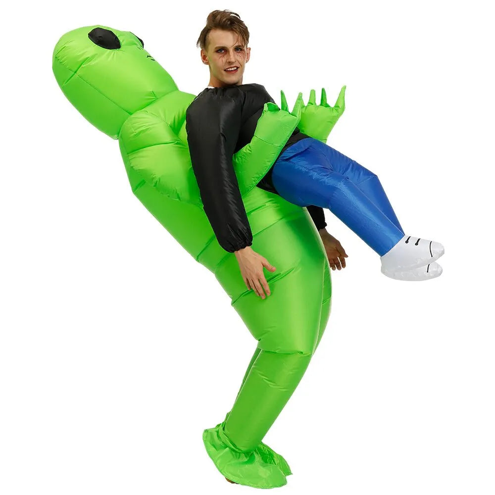 ET Alien Inflatable Costume: Scary Green Monster Cosplay Suit for Adult Party Festival Stage - Unique Inflatable Alien Outfit