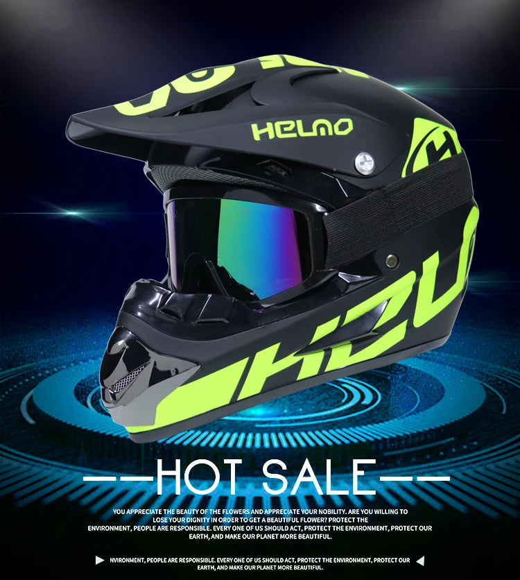 Safety Motocross Helmet for Kids - DOT Approved ATV Cross Bicycle Downhill Capacete, Unisex, Lightweight ABS 1KG