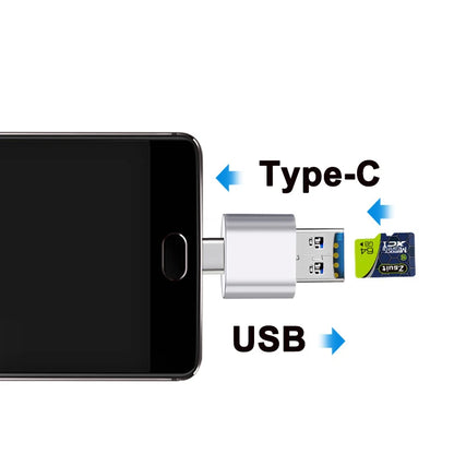 USB 2.0 Type-C Card Reader – SD, TF, MicroSD OTG Adapter for Huawei, Xiaomi, Android Phones & PC