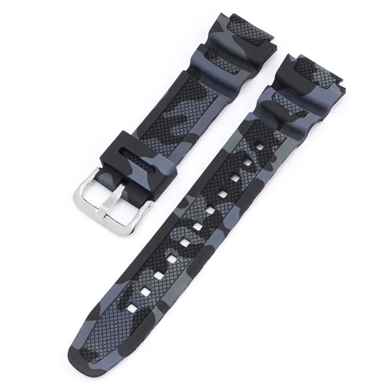 18mm Camouflage Silicone Watch Strap for Casio G-Shock AQ-S810W AE-1000W AE-1200/1300 SGW-300 W-215 F-108 - Sport Replacement Band