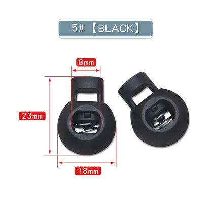 10pcs Plastic Cord Lock Stopper – Black Frost Toggle Clips for Shoelaces, Sportswear & DIY Bag Accessories