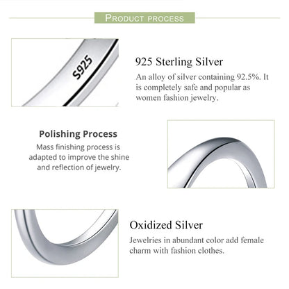 925 Sterling Silver Women’s Open Wave Ring – Irregular Wide Noodle Design Gift