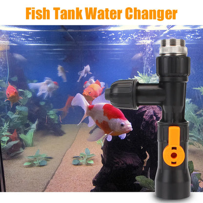 3-Way Faucet Fish Tank Cleaning Splitter - Watering Connector for Faucet Water Changer Pump, Plastic Cleaning Tool