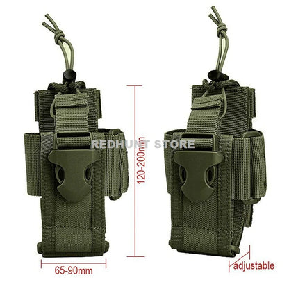 Adjustable Tactical Radio Holder Bag: Molle Two Way Radio Holster Pouch - Nylon Duty Military Storage Case for Walkie Talkie