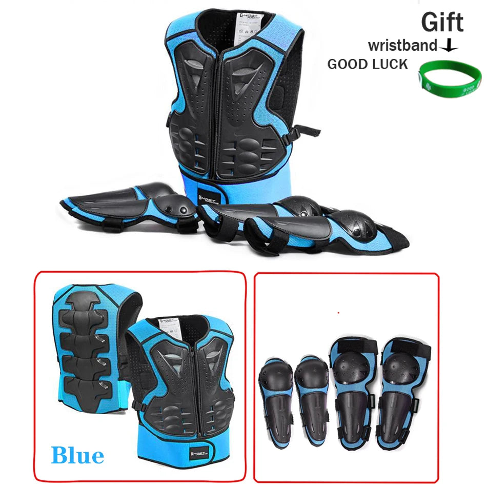 Full Body Protective Armor for Kids & Youth – Motocross, Skating Vest with Chest, Spine, Knee & Elbow Guards (0.8-1.6m)
