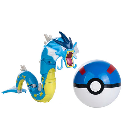 Genuine Pokémon Action Figures Set with Original Box – Pikachu, Charizard, Greninja, Pokéball Deformation Model Toys Gift