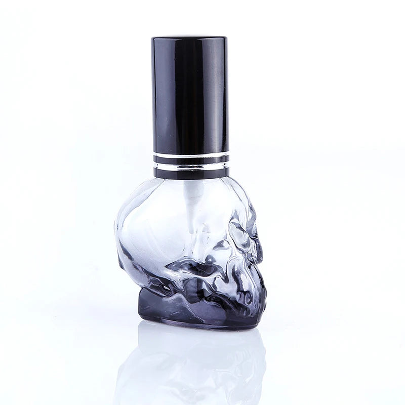 8ml Skull-Shaped Glass Perfume Bottle – Refillable Mini Travel Spray for Personal Fragrance