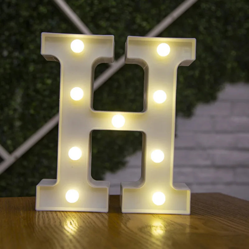 Alphabet & Number LED Lamp Night Light – Warm Battery-Powered Luminous Letter Light for Home, Wedding, Birthday & Party Decoration