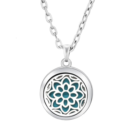 Stainless Steel Tree of Life Aromatherapy Necklace – Essential Oil Diffuser Pendant for Women