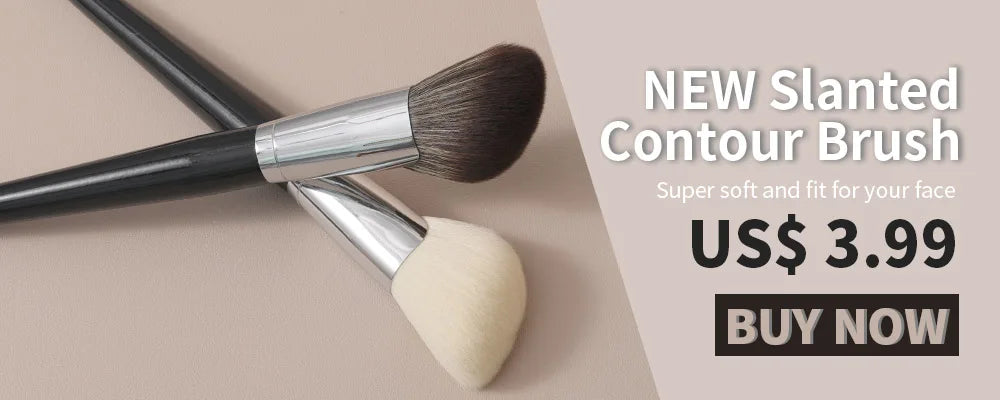 OVW Goat Hair Powder Makeup Brush – Portable Travel Blending Cosmetic Tool