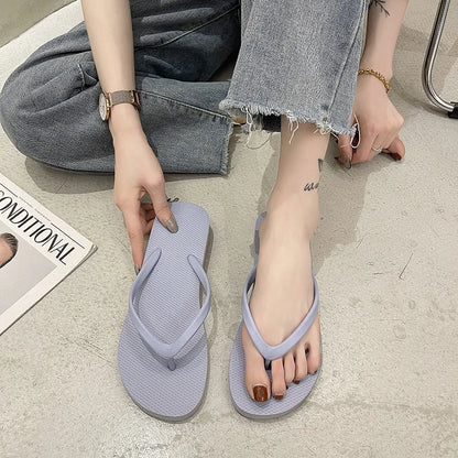 Women's Summer Flat Flip Flops - Comfortable Indoor Home Slippers in Multiple Colors
