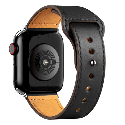Leather Band for Apple Watch Ultra 2 – Compatible 49mm/45mm/44mm/41mm/40mm/38mm, Wrist Bracelet Strap for iWatch Series 3–9, SE, 4, 5, 6, 7, 8 & 9