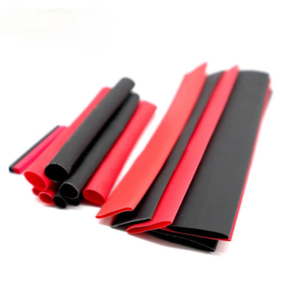 150pcs Heat Shrink Tube Kit – 2:1 Polyolefin Insulation Sleeving for Wire & Cable, Red/Black with Storage Box