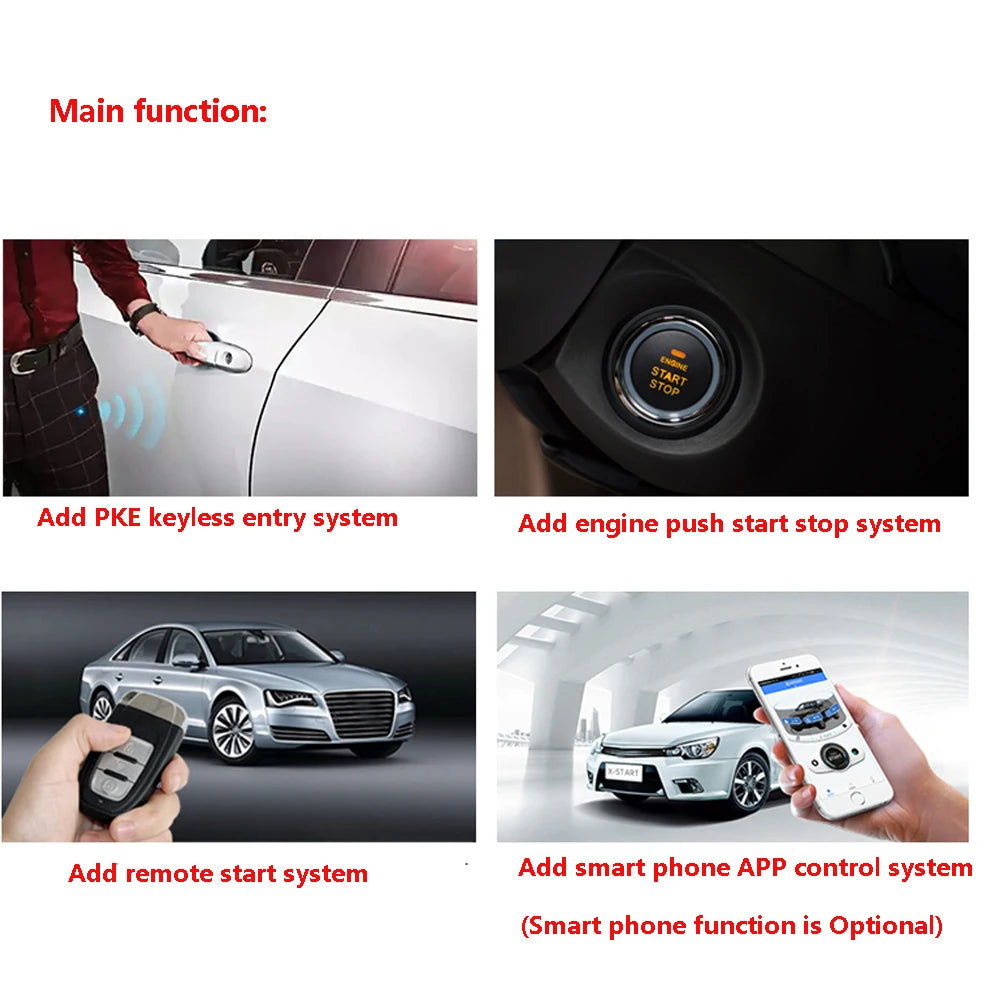 Toyota Camry 2019–2023 Keyless Start Stop System – PKE Remote Engine Start Kit with Smartphone App Control Plug & Play CAN Bus Smart Upgrade
