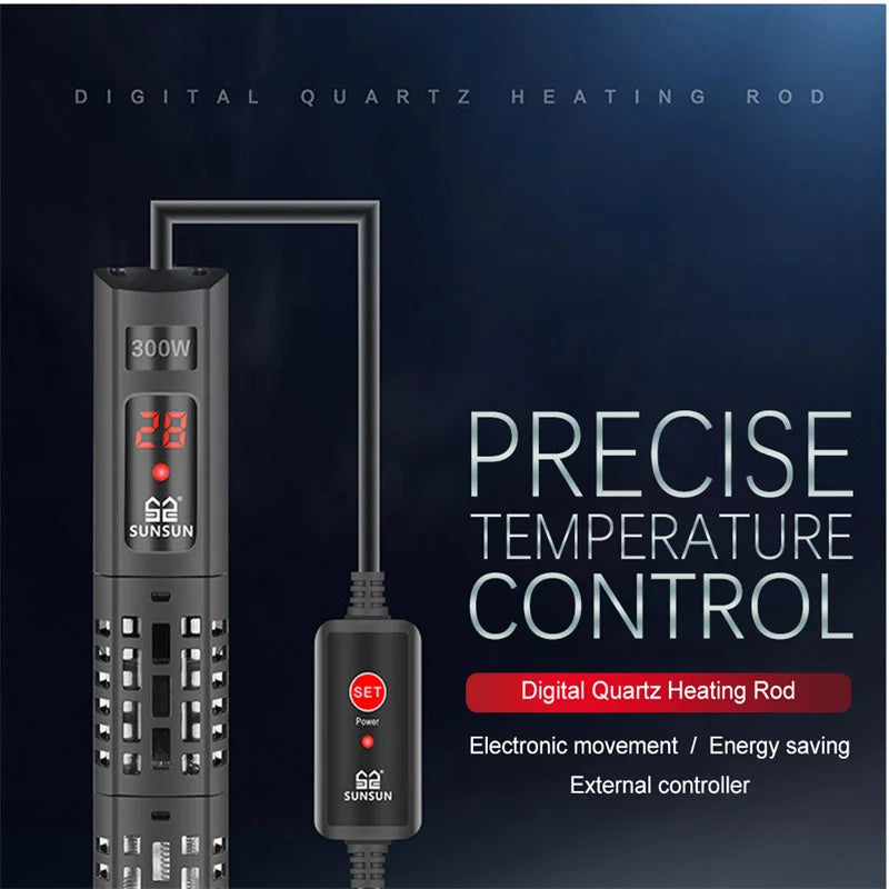 500W Aquarium Submersible Heater - LCD Display Digital Adjustable Water Heating Rod with Constant Temperature Control