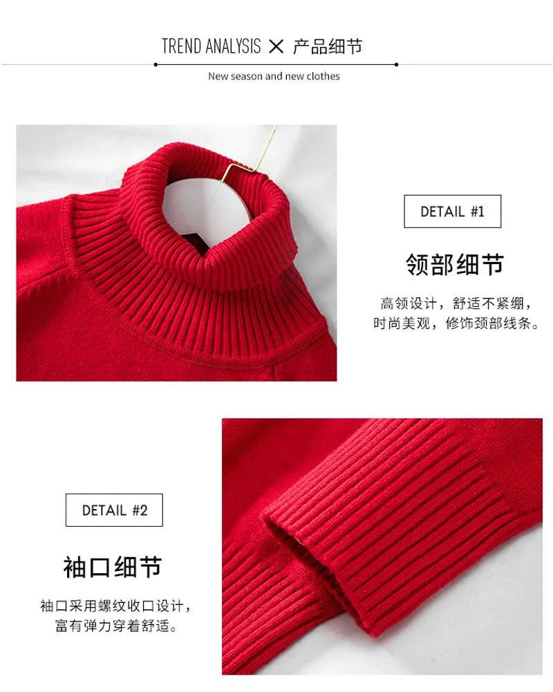 Plus Size 170Kg Women's Turtleneck Knitted Sweater – Loose Fit Pullover, Bust 160cm, Black/Red, 5XL-10XL