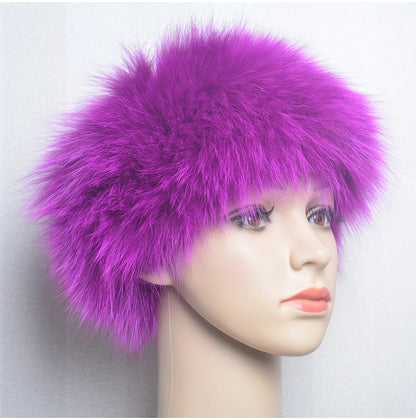 2025 Real Fox Fur Scarf and Headband – Luxury Winter Neck Warmer for Women, 100% Natural Fur, Elastic Ring Muffler