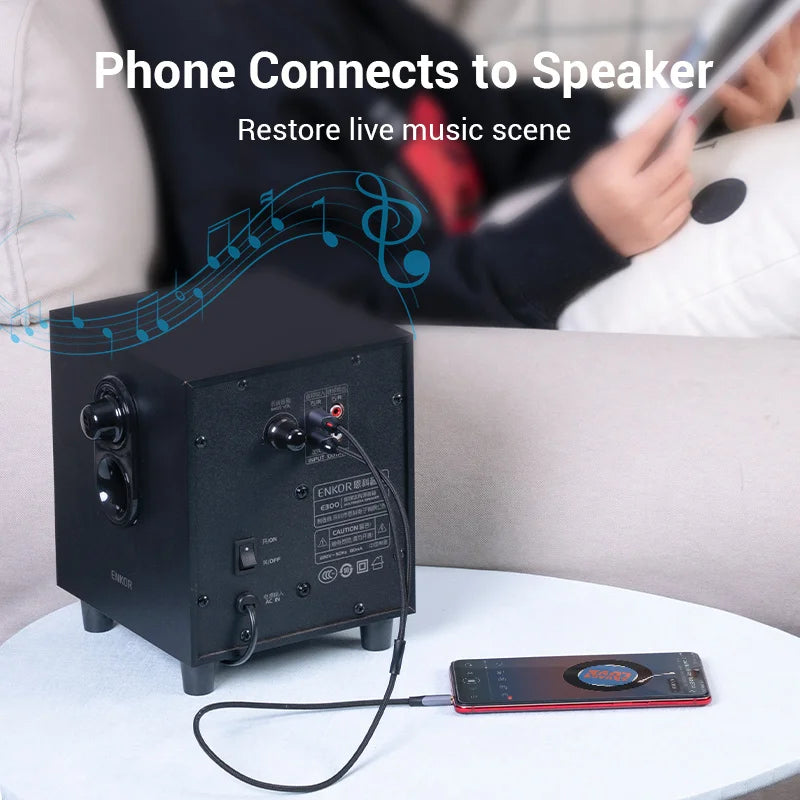 Vention 3.5mm to 2RCA RCA Audio Cable – Stereo Splitter Jack Cord for Smartphone, Amplifier & Home Theater AUX Connection