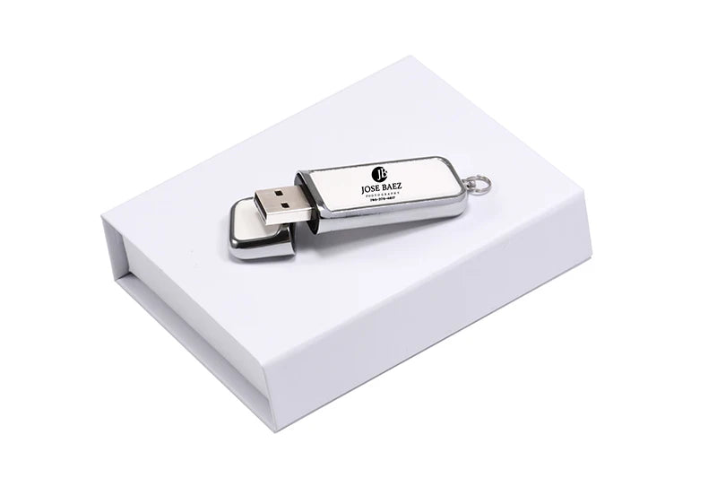 Leather USB 3.0 Flash Drive - Free Logo, 4GB-128GB High-Speed Memory Stick, Wedding Gift