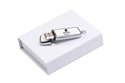 Leather USB 3.0 Flash Drive - Free Logo, 4GB-128GB High-Speed Memory Stick, Wedding Gift